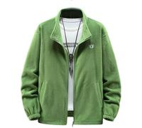 Koyojpoe Cardigan Oversize Da Uomo Foderato In Pile 400 Jin Giacca In Pile Primavera/autunno Con Colletto Rialzato E Parte Superiore Dalla Vestibilità Extra Large.,Verde,11XL