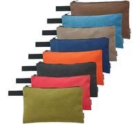 KOYYTO Confezione da 8 sacchetti per attrezzi in tela con cerniera, borsa per attrezzi da 453,6 g, resistente, multiuso, per attrezzi, forniture per ufficio, cosmetici, articoli di cancelleria