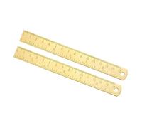 Kozelo 2pz Ottone Dritti Righelli 15cm x 6" Rame per Linea Disegno Oro Tono | Misura Righello con Cm" Doppio Scale