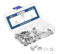 Kozelo 48 Pcs Kit Dadi E Bulloni Con Rondelle - [1/4"-20x5/8"] 304 Acciaio Inossidabile Assortimento Bulloni Esagonali Filettati Completi Testa Esagonale Con Guida, Tono Argento