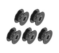 Kozelo 5pz Pulegge Folli 2GT - [5mm Foro x 18mm OD] Ruota Sincrona 20 Denti per 6mm Larghezza Cinghia Utilizzo Azionamento Meccanico CNC Stampante 3D, Lega Alluminio, Nero