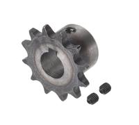 Kozelo Pignone per Catena a Rulli Din/Iso 06B 12T [Foro da 14mm x Passo da 3/8"], Ingranaggio per Motore, per Macchinari, in Acciaio Al Carbonio A3, Tonalità Argento
