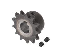 Kozelo Pignone per Catena a Rulli Din/Iso 06B 13T [ Foro da 14mm x Passo da 3/8" ] Ingranaggio di Trasmissione Motore, per Macchinari, in Acciaio Al Carbonio A3, Tonalità Argento