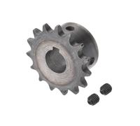 Kozelo Pignone per Catena a Rulli Din/Iso 06B 15T [ Foro da 16mm x Passo da 3/8" ] Ingranaggio di Trasmissione Motore, per Macchinari, in Acciaio Al Carbonio A3, Tonalità Argento