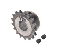 Kozelo Pignone per Catena a Rulli Din/Iso 06B 17T [ Foro da 19mm x Passo da 3/8" ] Ingranaggio di Trasmissione Motore, per Macchinari, Acciaio Al Carbonio A3, Tonalità Argento