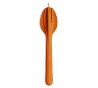 Koziol 4003687 - Set di Posate da 3 Pezzi, con Coltello, forchetta, Cucchiaio, Posate in plastica termoplastica, Colore: Arancione