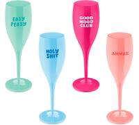 Koziol cheers no. 1 colour up set di bicchieri da champagne 4 pezzi in termoplastica 100 ml