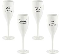 Koziol cheers no. 1 say it in style set di bicchieri da champagne 4 pezzi in termoplastica 100 ml