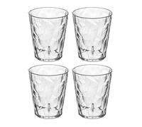 Koziol CLUB LIGHT - Set di 4 bicchieri con succo d'acqua, in plastica trasparente, infrangibile, impilabili, leggeri, lavabili in lavastoviglie, per cucina, picnic, feste, campeggio (S 250 ml