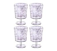 Koziol CLUB LIGHT - Set di 4 bicchieri con succo d'acqua, in plastica trasparente, infrangibile, impilabili, leggeri, lavabili in lavastoviglie, per cucina, picnic, feste, campeggio, 250 ml, lavanda