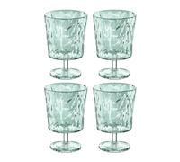 Koziol CLUB LIGHT - Set di 4 bicchieri con succo d'acqua, in plastica trasparente, infrangibile, impilabili, leggeri, lavabili in lavastoviglie, per cucina, picnic, feste, campeggio, 250 ml, verde