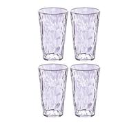 Koziol CLUB LIGHT - Set di 4 bicchieri con succo d'acqua, in plastica trasparente, infrangibile, impilabili, leggeri, lavabili in lavastoviglie, da cucina, picnic, campeggio, 400 ml, lavanda