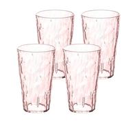 Koziol Club Light - Set di 4 bicchieri per acqua, succo di frutta, vino, in plastica trasparente, infrangibili, impilabili, leggeri, lavabili in lavastoviglie, cucina, picnic, feste, campeggio (L 400