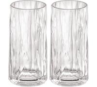 Koziol Superglas Club No. 8, 2 pezzi, 300 ml, bicchiere da long drink in plastica cristallina, lussuoso, infrangibile, riutilizzabile, per feste, campeggio, set da 2