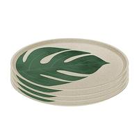 Koziol Connect Plate Monstera Leaf 4-pz. set di piatti, plastica, 25,5 cm