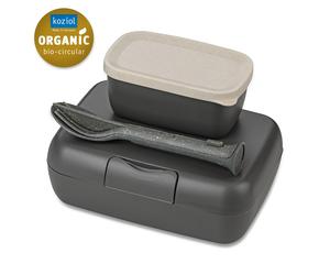 KOZIOL Contenitore Porta Pranzo con Posate Candy Ready 19x14cm Grigio Scuro Orga