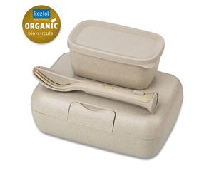 KOZIOL Contenitore Porta Pranzo con Posate Candy Ready 19x14cm Sabbia Organic