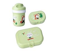 Koziol HOP ON TO GO Set Lunch Box + Borraccia da 200 ml | per bambini a partire dai 6 mesi | plastica biocircolare, infrangibile, lavabile in lavastoviglie | scuola, asilo, kita, viaggio (pistachio)