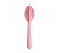 Koziol KLIKK - Set di posate da 3 pezzi, cucchiaio, forchetta, coltello, da viaggio, a incastro, leggero, in plastica biocircolare, lavabile in lavastoviglie | Lunch to Go, viaggio, picnic (rosa dolce
