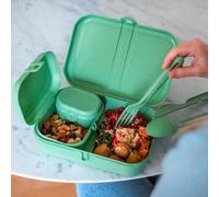 Koziol pascal set pronto per il pranzo con posate 4 pezzi verde foglia natura