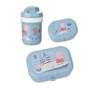 Koziol PEPPA PIG WAVES TO GO Set Lunch Box + Borraccia da 200 ml | per bambini a partire dai 6 mesi | plastica biocircolare, infrangibile, lavabile in lavastoviglie | scuola, asilo, kita, viaggio