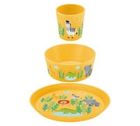 KOZIOL Set Bimbo 3 Pezzi Piatto Ciotola Bicchiere Connect Africa Giallo Organic