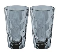 Koziol Set di 2 bicchieri Super Glass Club No. 6, colore: grigio trasparente