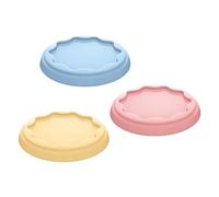 koziol Set di 3 coperchi riutilizzabili fresche, resistenti ed estensibili, per bicchieri di yogurt (500 ml), riutilizzabili, trasparenti e lavabili in lavastoviglie (blu dolce, rosa/giallo)