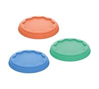 Koziol Set di 3 coperchi riutilizzabili Fresh | Copertura robusta ed elastica per bicchieri da yogurt (500 ml) | Riutilizzabili, trasparenti e lavabili in lavastoviglie (verde mid/blue/corallo)