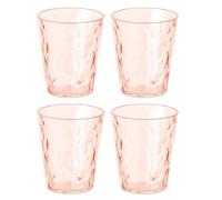 Koziol Superglas Club No. 1, 4 pezzi, 250 ml, bicchieri per acqua in plastica trasparente, lussuosi, infrangibili, riutilizzabili, feste, campeggio, set da 4 (quarzo rosa trasparente)