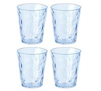 koziol Superglas Club No. 1, 4 pezzi, 250 ml, bicchieri per acqua in plastica trasparente, lussuosi, infrangibili, riutilizzabili, feste, campeggio, set da 4 (acquamarina trasparente)