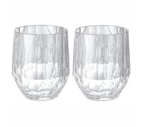 Koziol Superglas Club No. 23, 2 pezzi, 200 ml, bicchiere da vino bianco, in plastica effetto cristallo, lussuoso, infrangibile, riutilizzabile, feste, campeggio, set da 2