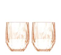 Koziol Superglas Club No. 24, 2 pezzi, 400 ml, bicchiere per vino rosso, vetro in plastica trasparente, lussuoso, infrangibile, riutilizzabile, feste, campeggio, set da 2 (quarzo rosa trasparente)
