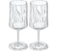 Koziol Superglas Club No. 4, Set 2 Calici, 300 ml, Bicchieri Vino e Aperitivo in Plastica effetto cristallo, Eleganti, Infrangibili, Riutilizzabili, Lavabili in lavastoviglie, Feste, Giardino, esterno