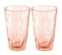koziol Superglas Club No. 6, 2 pezzi, 300 ml, bicchieri da cocktail in plastica trasparente, lussuosi, infrangibili, riutilizzabili, feste, campeggio, set da 2 (rosa al quarzo)