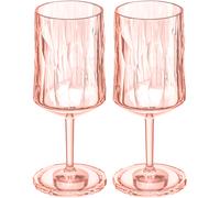 Koziol superglass club no. 4 set di 2 300 ml quarzo rosa trasparente