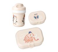 Koziol VERY VERY TO GO Set Lunch Box + Borraccia 200 ml | per bambini a partire dai 6 mesi | plastica biocircolare, infrangibile, lavabile in lavastoviglie | scuola, asilo, kita, viaggio (almond)