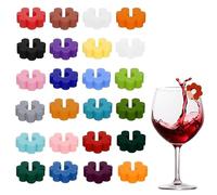 KOZOY Marcatori per calici da vino in silicone, colorati, riutilizzabili, con un comodo design a clip, ideali per contrassegnare bicchieri da vino e bevande, o come accessori per gli ospiti di eventi