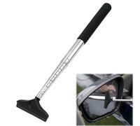 KOZOY Mini estrattore per specchietto retrovisore auto, piccolo estrattore per finestrini dell'auto, lavavetri doccia, con manico retrattile, lunghezza di espansione fino a 98 cm (nero)