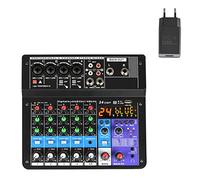 KOZWAY Miscelatore Audio Console di miscelazione Portatile 6 canali Bluetooth Soundcard USB Play Record Computer Playback Mini Audio Mixer Broadcast Podcast A6 (Color : A6-E-U)