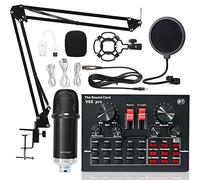 KOZWAY Miscelatore Audio Interfaccia Audio con DJ Mixer e Scheda Audio, Scheda Audio Live Set v8x Scheda Audio Live BM800 Microfono Computer Registrazione del Cellulare K Song Set (Color : 8)