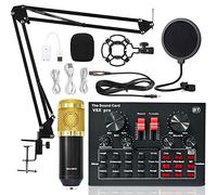 KOZWAY Miscelatore Audio Interfaccia Audio con DJ Mixer e Scheda Audio, Scheda Audio Live Set v8x Scheda Audio Live BM800 Microfono Computer Registrazione del Cellulare K Song Set (Color : 1)