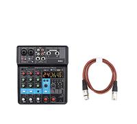 KOZWAY Miscelatore Audio Portable Mixing Console 4/6/8 Channel Bluetooth Soundcard USB Play Record PC Playback Mini Audio Mixer Broadcast Podcast NA4 (Color : NA4 2pcs 1M)