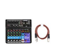 KOZWAY Miscelatore Audio Portable Mixing Console 4/6/8 Channel Bluetooth Soundcard USB Play Record PC Playback Mini Audio Mixer Broadcast Podcast NA4 (Color : A6 2pcs 1M)