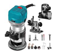 KOZWAY Router di Legno Trimmer for Legno Trimmer Manuale Elettrico 30000 RPM Strumento for carpenteria elettrica Lavorazione del Legno Rifilatura Scanalatura Intaglio (Color : 710W Set 3)