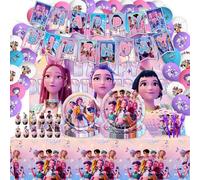 Kp_op Dem_on Hu_nters Carino Compleanno Huntrix Rumi Mira Zoey Deco Decorazione di compleanno Decorazione per torta Decorazioni per cupcake Striscioni Pallone Decorazione per feste Forniture