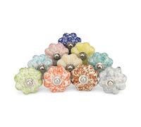 KPAVIR Pomelli per cassetti interni in ceramica e metallo, multicolore, set di 10