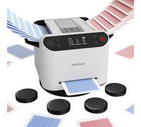 KPAW Shuffler automatico di carte e dealer - 1-2 mazzi supportano 12 giocatori, 4 telecomandi da disegno, affare automatico post-shuffle, consecutivo/casuale trattamento, per poker, blackjack, UNO