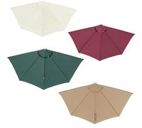 KPEGAXS 2.5m 3m Mezzaluna Telo di Ricambio per Ombrellone 5 Costole Copertura di Ricambio, Tettuccio Superiore per Ombrello da Mercato Ombrellone da Spiaggia(White,9.8ft/3m)