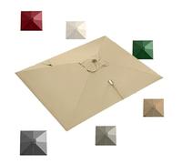 KPEGAXS Tessuto di Ricambio per Ombrellone Quadrato 3x3m 3x4m 8 Stecche Telo di Ricambio per Ombrellone Giardino A Sbalzo Baldacchino Impermeabile UV50+(Khaki,3x4m (10x13ft))